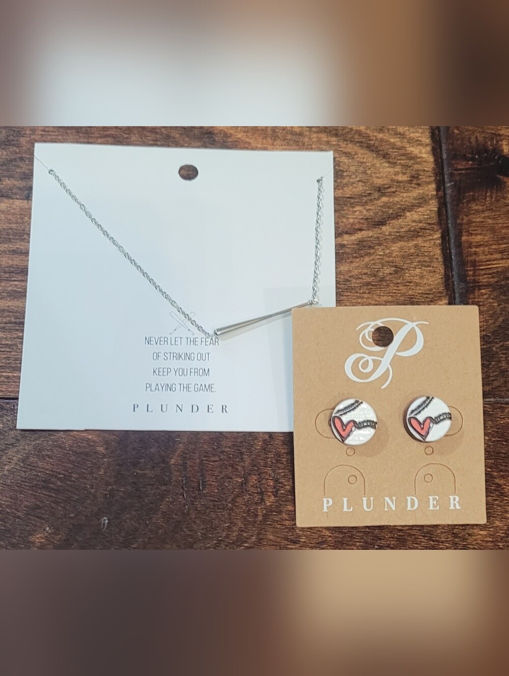 (12) PLUNDER Baseball Necklaces & Earring Sets